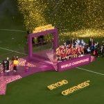Celebración de la selección femenina de fútbol tras su victoria en la final de la Copa Mundial Storm Machine
